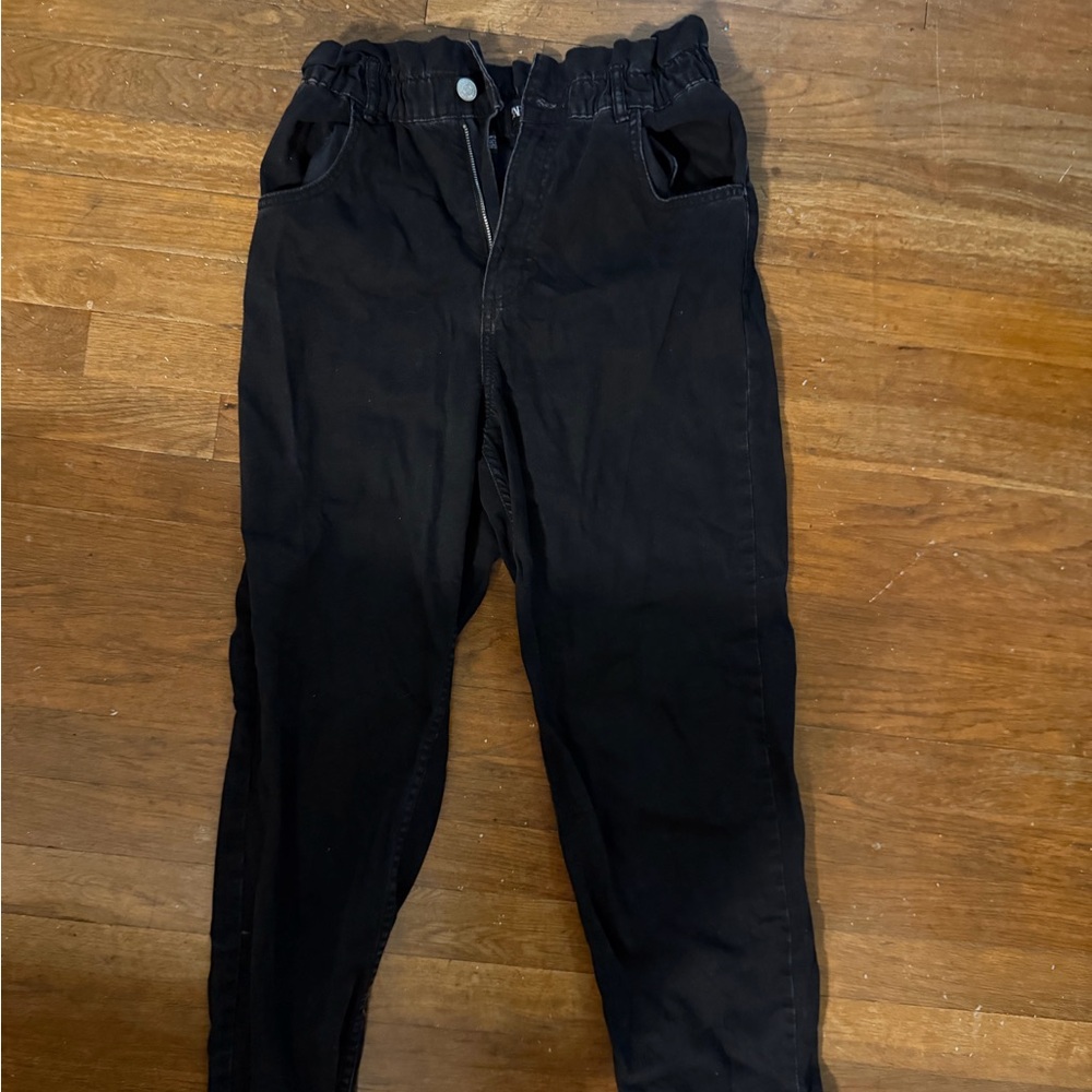Zara Black Paper Bag Jeans